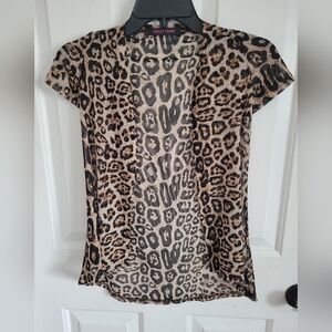 Crazy Train Girls Leopard Print Sheer Duster Size Small